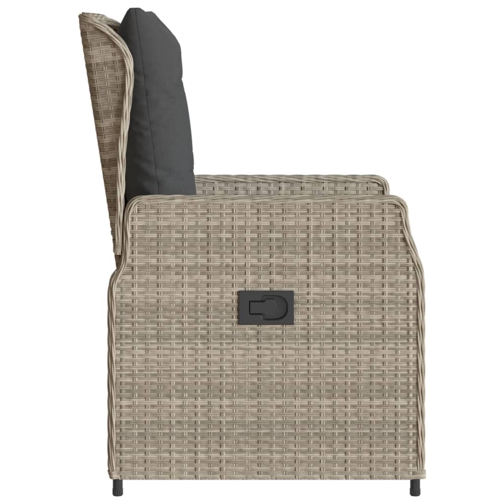 Sedie Da Giardino Reclinabili 2 Pz Grigio Chiaro Polyrattan