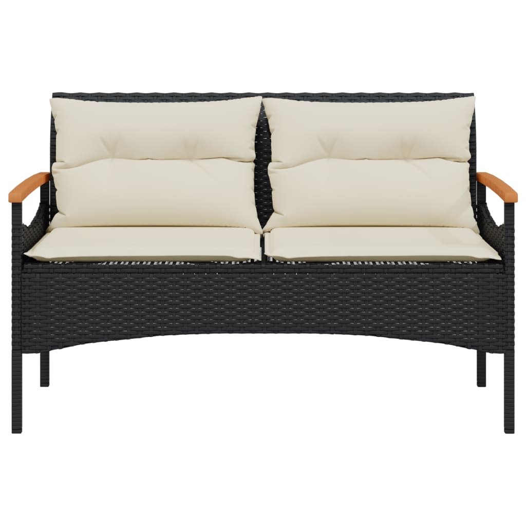 Set Divani Da Giardino 4 Pz Con Cuscini Nero In Polyrattan