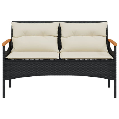 Set Divani Da Giardino 4 Pz Con Cuscini Nero In Polyrattan