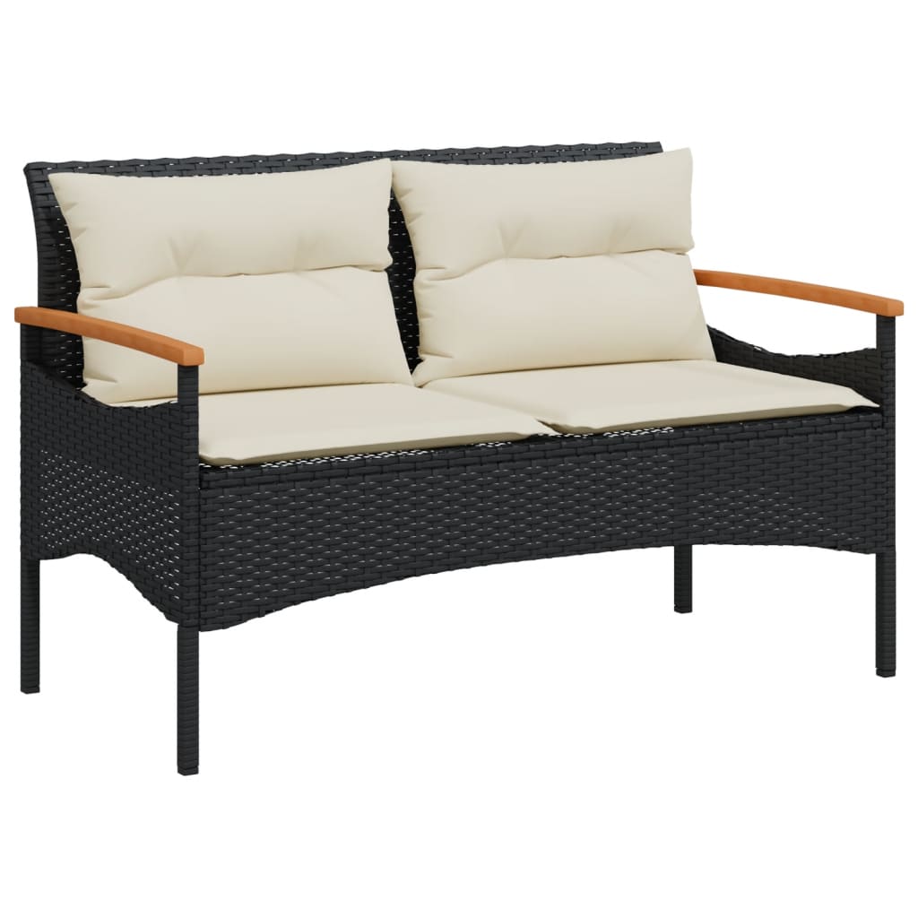 Set Divani Da Giardino 4 Pz Con Cuscini Nero In Polyrattan