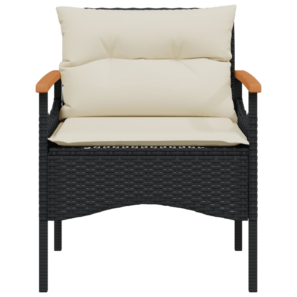 Set Divani Da Giardino 4 Pz Con Cuscini Nero In Polyrattan