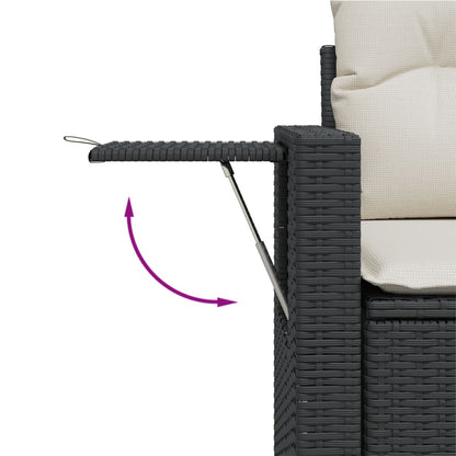 Set Divani Da Giardino 5 Pz Con Cuscini In Polyrattan Nero