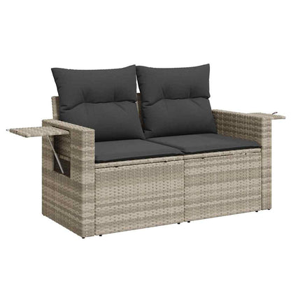 Set Divano Da Giardino 5pz Con Cuscini Grigio Chiaro Polyrattan