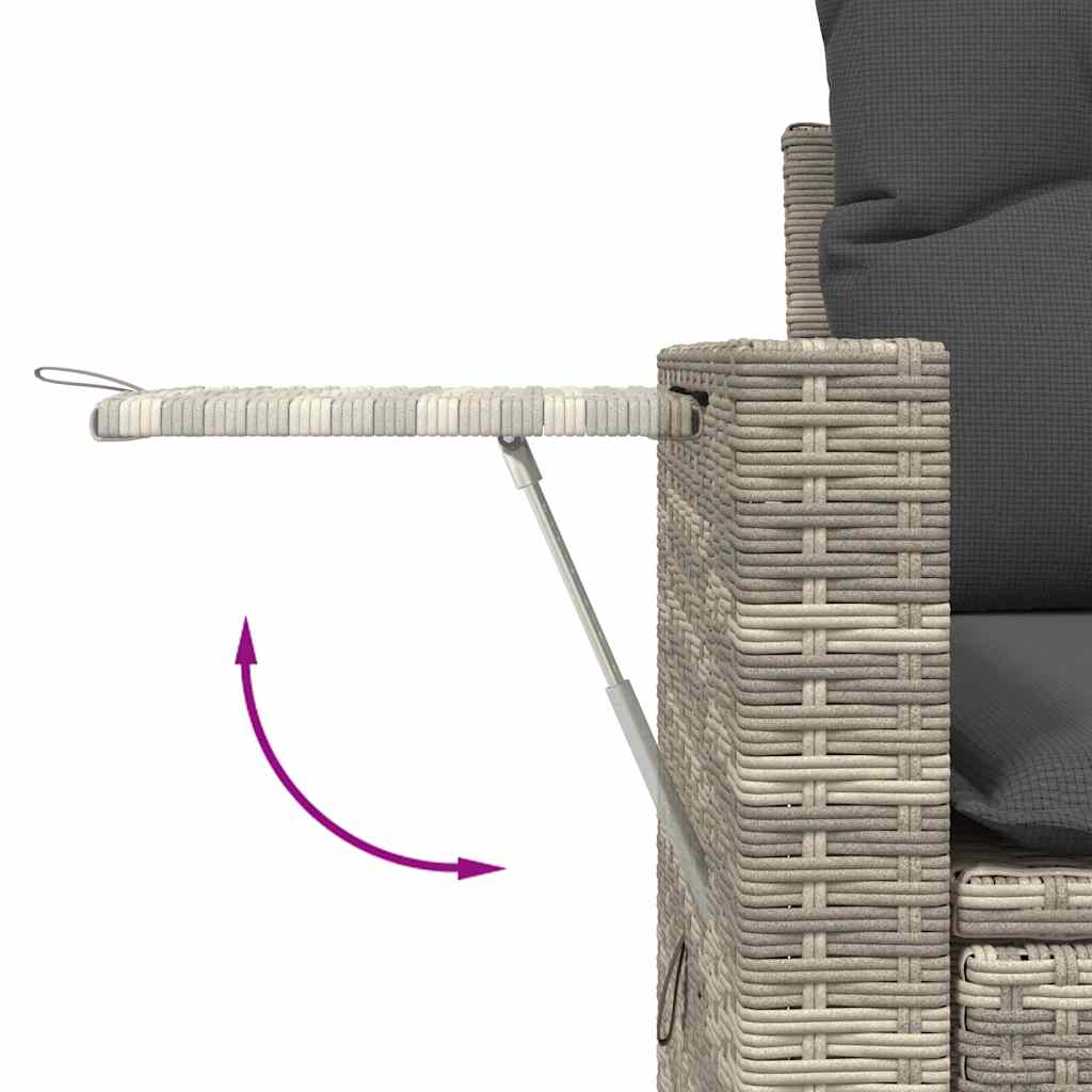 Set Divano Da Giardino 5pz Con Cuscini Grigio Chiaro Polyrattan