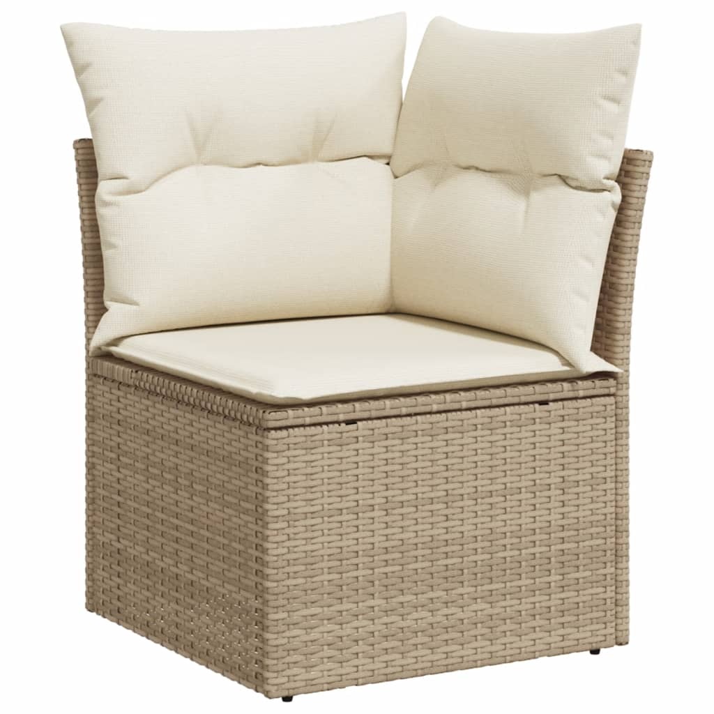 Set Divano Da Giardino 4 Pz Con Cuscini Beige In Polyrattan