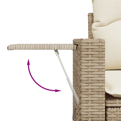 Set Divano Da Giardino 4 Pz Con Cuscini Beige In Polyrattan