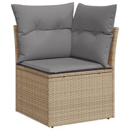 Set Divano Da Giardino 4 Pz Con Cuscini Beige In Polyrattan