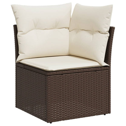 Set Divano Da Giardino 4 Pz Con Cuscini Marrone In Polyrattan