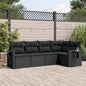 Set Divani Da Giardino 5 Pz Con Cuscini In Polyrattan Nero