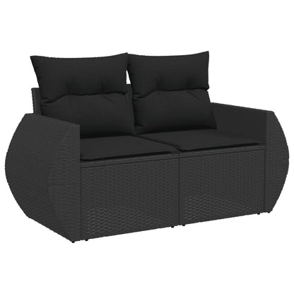 Set Divani Da Giardino 4 Pz Con Cuscini Nero In Polyrattan