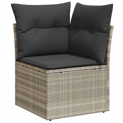 Set Divano Da Giardino 3pz Con Cuscini Grigio Chiaro Polyrattan