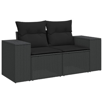 Set Divani Da Giardino 5 Pz Con Cuscini In Polyrattan Nero