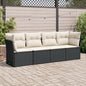 Set Divani Da Giardino 4 Pz Con Cuscini Nero In Polyrattan