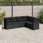 Set Divano Da Giardino 6 Pz Con Cuscini Nero In Polyrattan