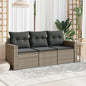 Set Divani Da Giardino 3 Pz Con Cuscini Grigio In Polyrattan