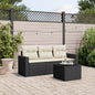 Set Divani Da Giardino 4 Pz Con Cuscini Nero In Polyrattan