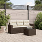 Set Divano Da Giardino 4 Pz Con Cuscini Marrone In Polyrattan