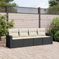 Set Divani Da Giardino 4 Pz Con Cuscini Nero In Polyrattan