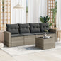 Set Divano Da Giardino 5pz Con Cuscini Grigio Chiaro Polyrattan