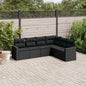 Set Divano Da Giardino 6 Pz Con Cuscini Nero In Polyrattan