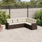 Set Divano Da Giardino 6 Pz Con Cuscini Marrone In Polyrattan