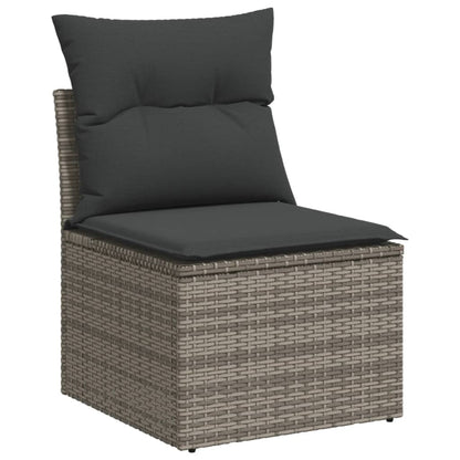 Set Divani Da Giardino 3 Pz Con Cuscini Grigio In Polyrattan