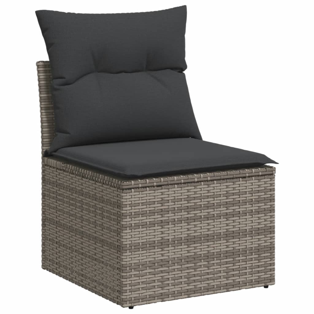 Set Divani Da Giardino 4 Pz Con Cuscini In Polyrattan Grigio