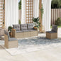 Set Divano Da Giardino 5 Pz Con Cuscini Beige Misto Polyrattan