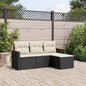 Set Divani Da Giardino 4 Pz Con Cuscini Nero In Polyrattan