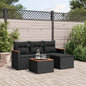 Set Divani Da Giardino 5 Pz Con Cuscini In Polyrattan Nero