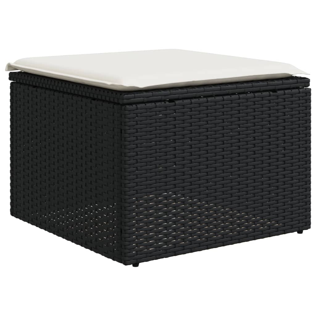 Set Divani Da Giardino 5 Pz Con Cuscini In Polyrattan Nero