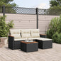 Set Divani Da Giardino 5 Pz Con Cuscini In Polyrattan Nero