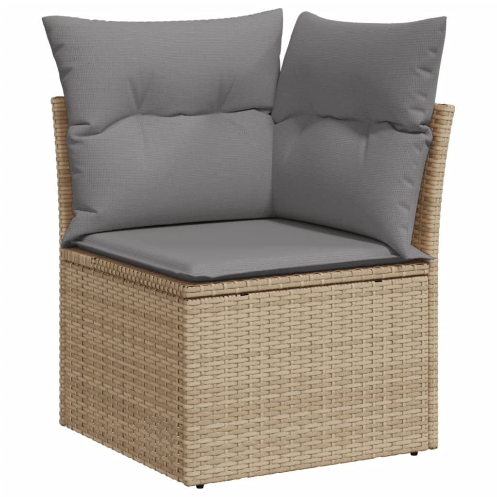 Set Divano Da Giardino 5 Pz Con Cuscini Beige Misto Polyrattan