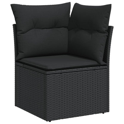 Set Divano Da Giardino 6 Pz Con Cuscini Nero In Polyrattan