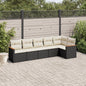 Set Divano Da Giardino 6 Pz Con Cuscini Nero In Polyrattan