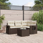 Set Divano Da Giardino 5 Pz Con Cuscini Marrone In Polyrattan