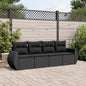 Set Divani Da Giardino 4 Pz Con Cuscini Nero In Polyrattan