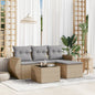 Set Divano Da Giardino 5 Pz Con Cuscini Beige In Polyrattan