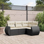 Set Divani Da Giardino 4 Pz Con Cuscini Nero In Polyrattan