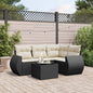 Set Divani Da Giardino 5 Pz Con Cuscini In Polyrattan Nero