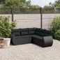 Set Divani Da Giardino 5 Pz Con Cuscini In Polyrattan Nero