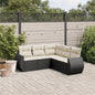 Set Divani Da Giardino 5 Pz Con Cuscini In Polyrattan Nero