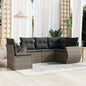 Set Divano Da Giardino 5 Pz Con Cuscini Grigio In Polyrattan