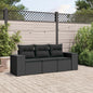 Set Divani Da Giardino 3 Pz Con Cuscini In Polyrattan Nero