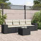 Set Divani Da Giardino 5 Pz Con Cuscini In Polyrattan Nero