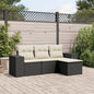 Set Divani Da Giardino 4 Pz Con Cuscini Nero In Polyrattan