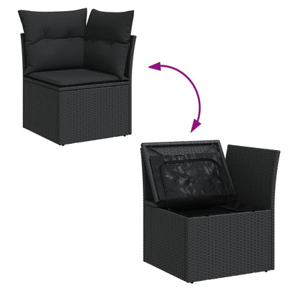 Set Divani Da Giardino 4 Pz Con Cuscini Nero In Polyrattan