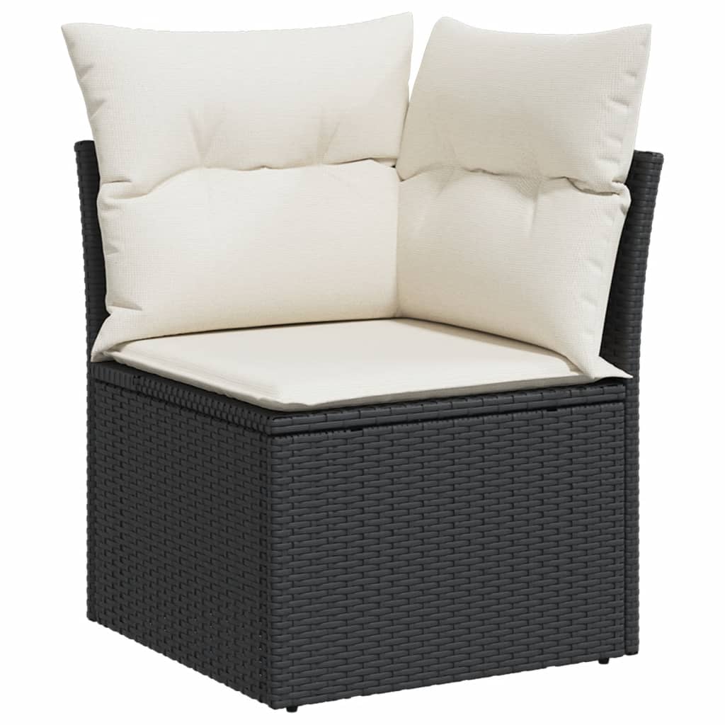 Set Divani Da Giardino 4 Pz Con Cuscini Nero In Polyrattan