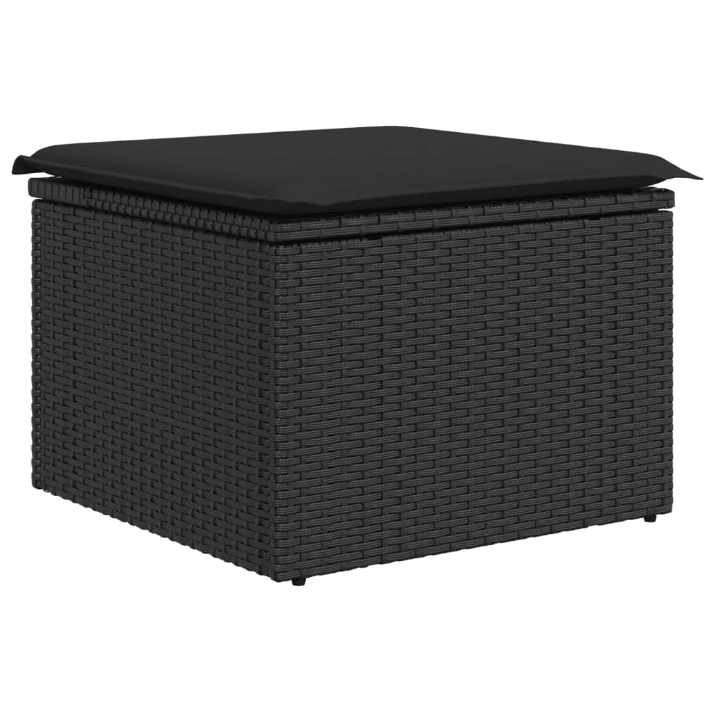 Set Divani Da Giardino 5 Pz Con Cuscini In Polyrattan Nero