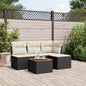 Set Divani Da Giardino 5 Pz Con Cuscini In Polyrattan Nero